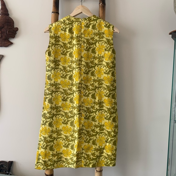 Vintage Southeast Asian Dress Painted Silk S - Picture 3 of 13